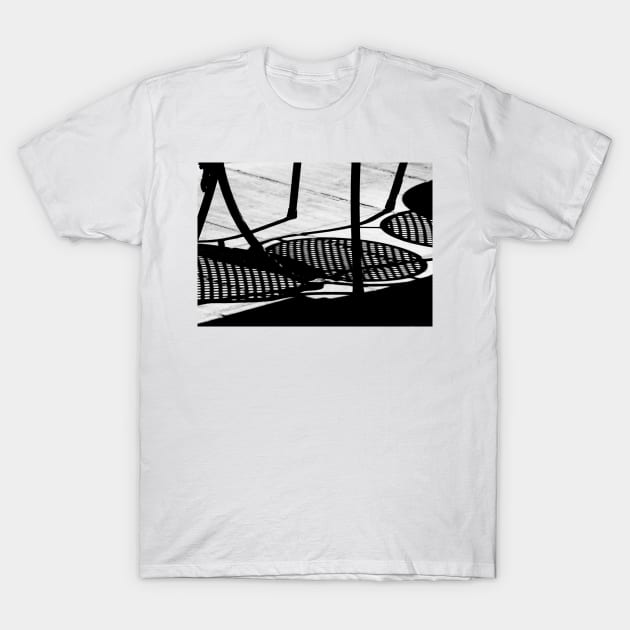 Sidewalk Cafe Shadows T-Shirt by LaurieMinor